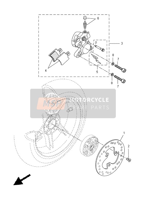 Yamaha NS50F AEOROX 4 2014 Rear Brake Caliper for a 2014 Yamaha NS50F AEOROX 4